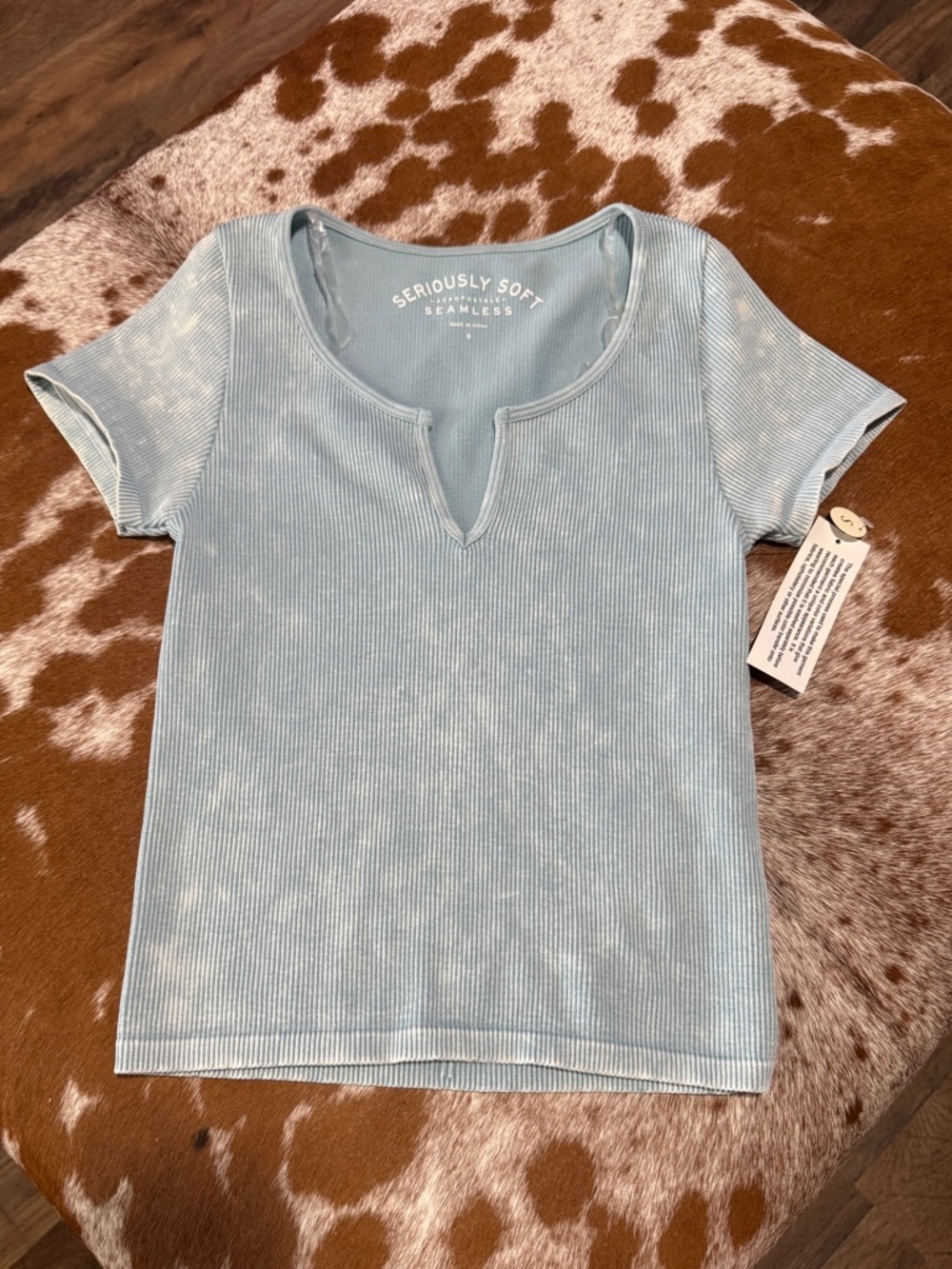 Aeropostale Light Blue Ribbed Seamless Tank